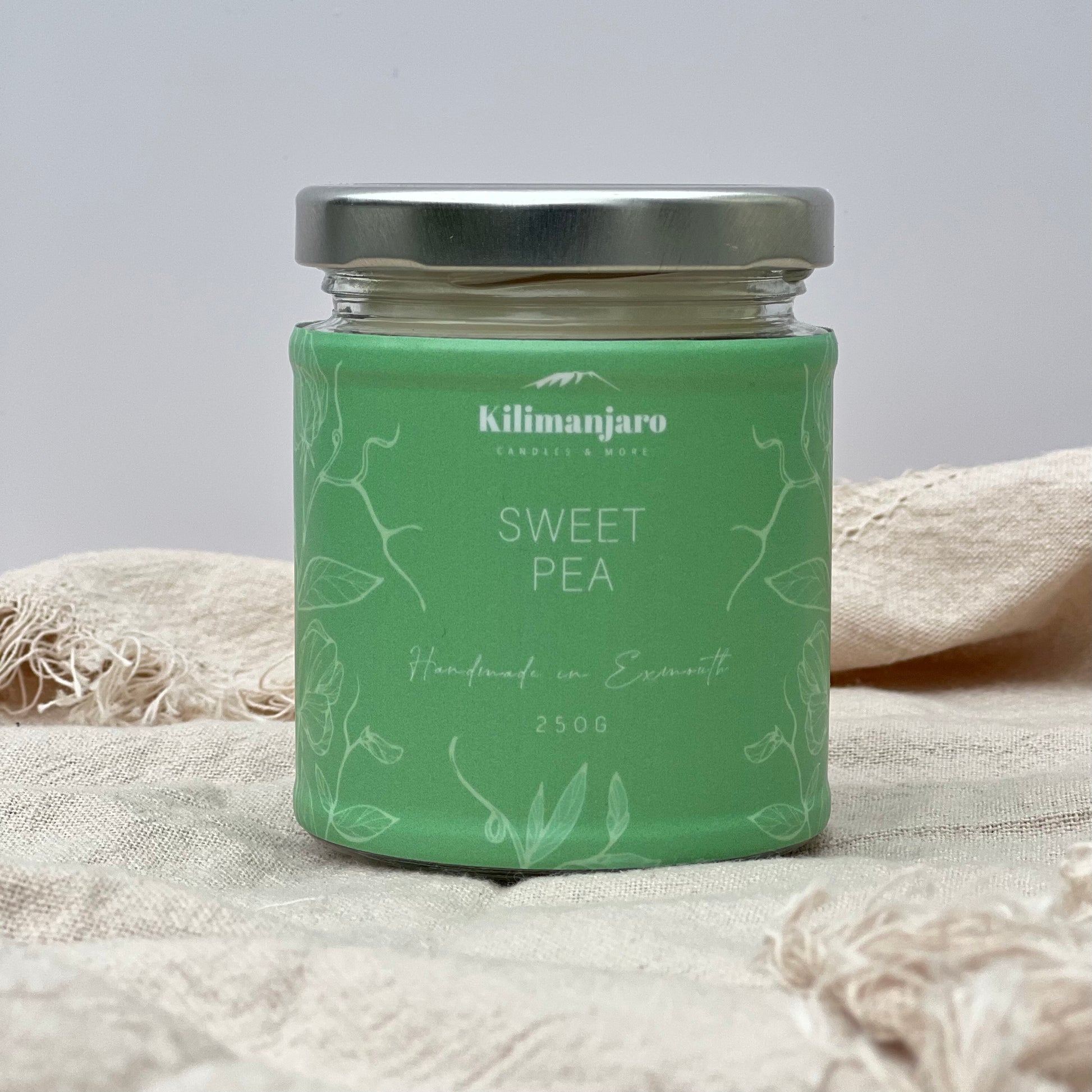 Sweet pea candle in sustainable jar