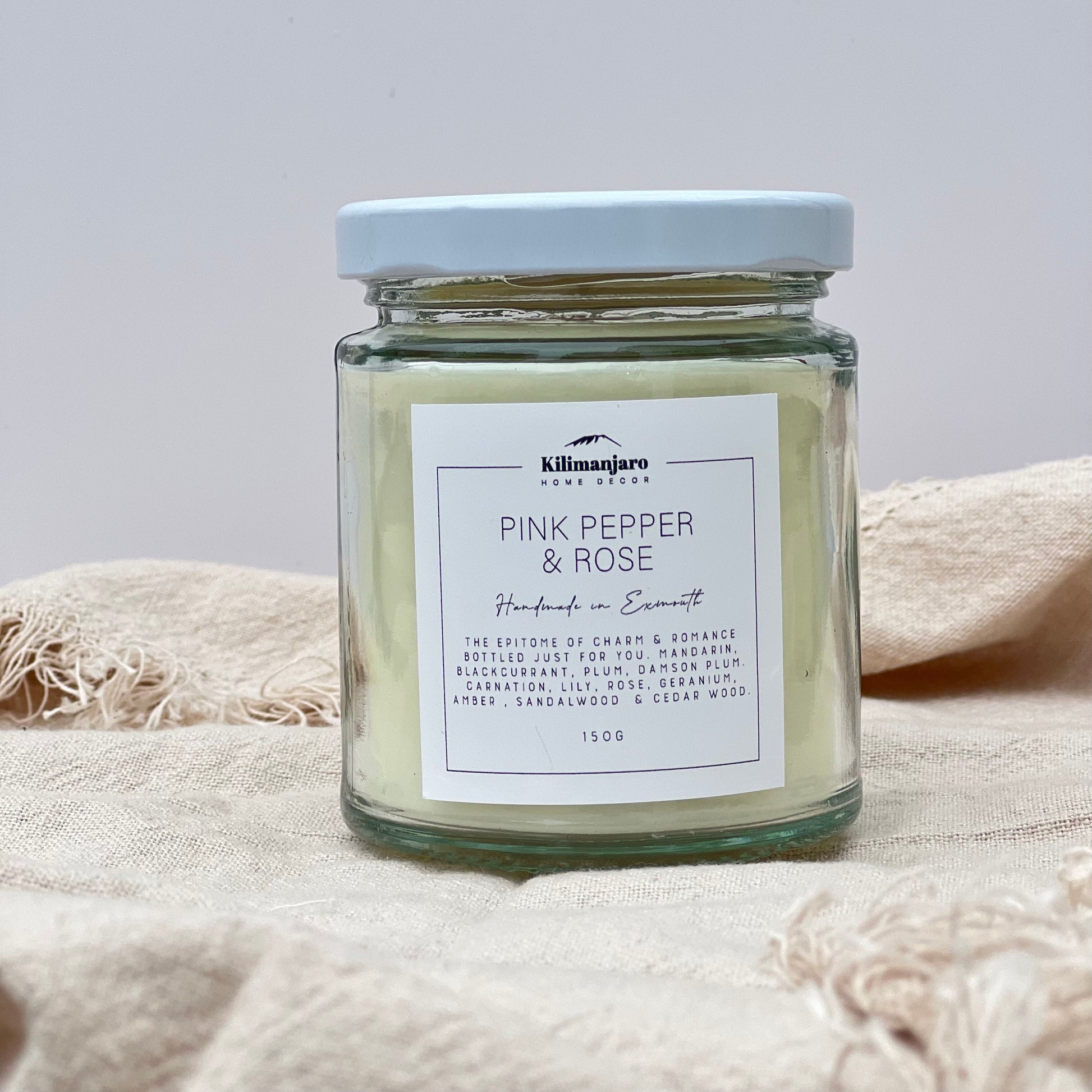 Pink pepper and rose luxury candle 