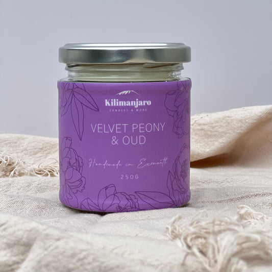 Velvet peony and Oud luxury candles 