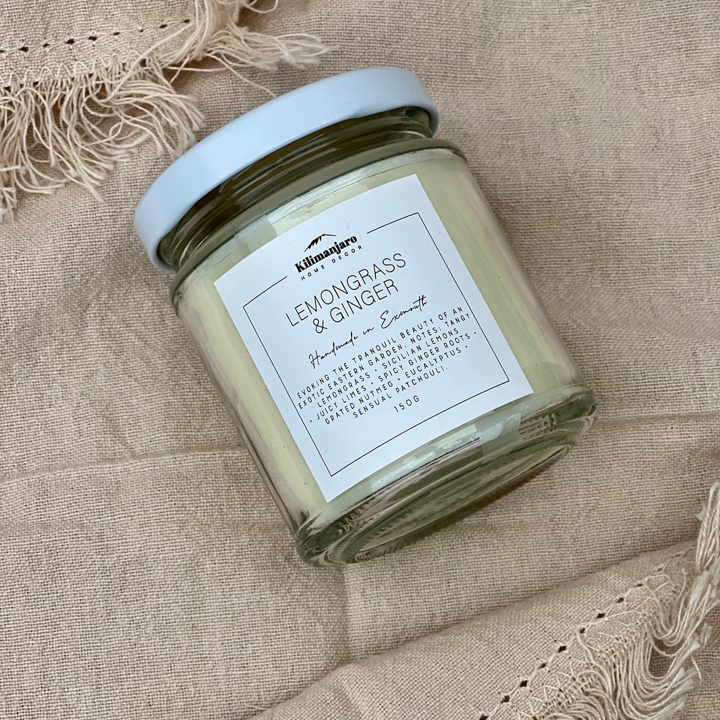 Lemongrass & Ginger Clean-Burning Natural Wax Candle