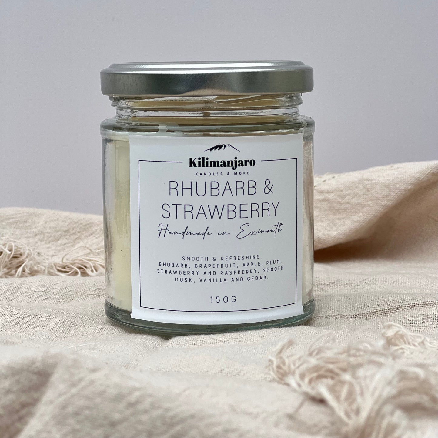 Rhubarb and strawberry candle